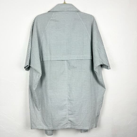 DRA Los Angeles X Anthropologie Drapework Jacket Seersucker Stripe Sz M Coastal - Picture 11 of 14